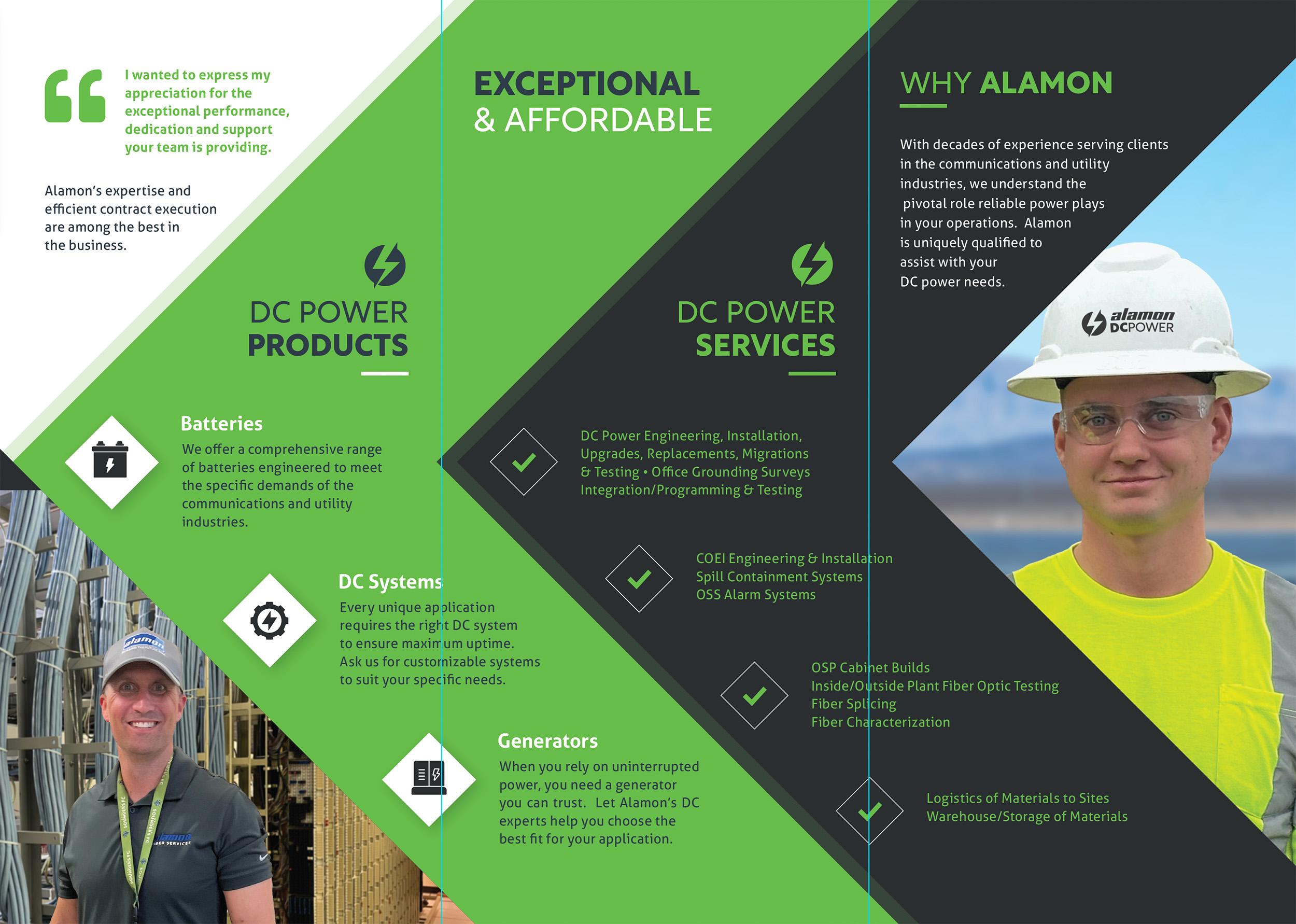 Alamon DC Power Sales - Tri-Fold Brochure, Inside