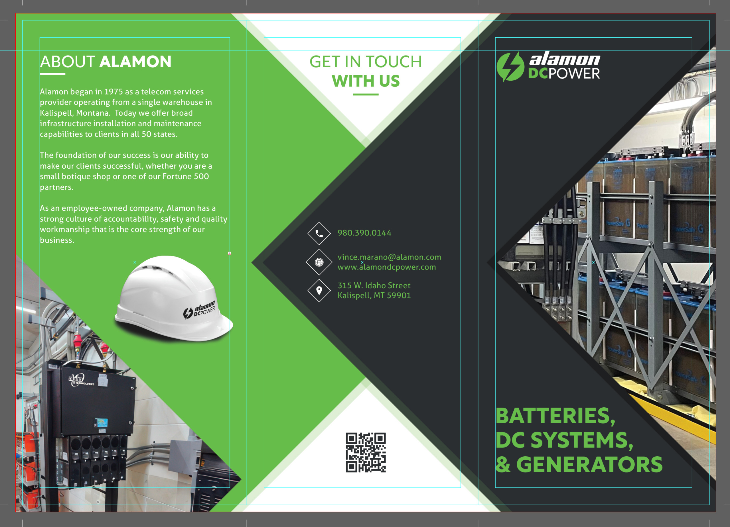 Alamon DC Power Sales - Tri-Fold Brochure, Outside Revised