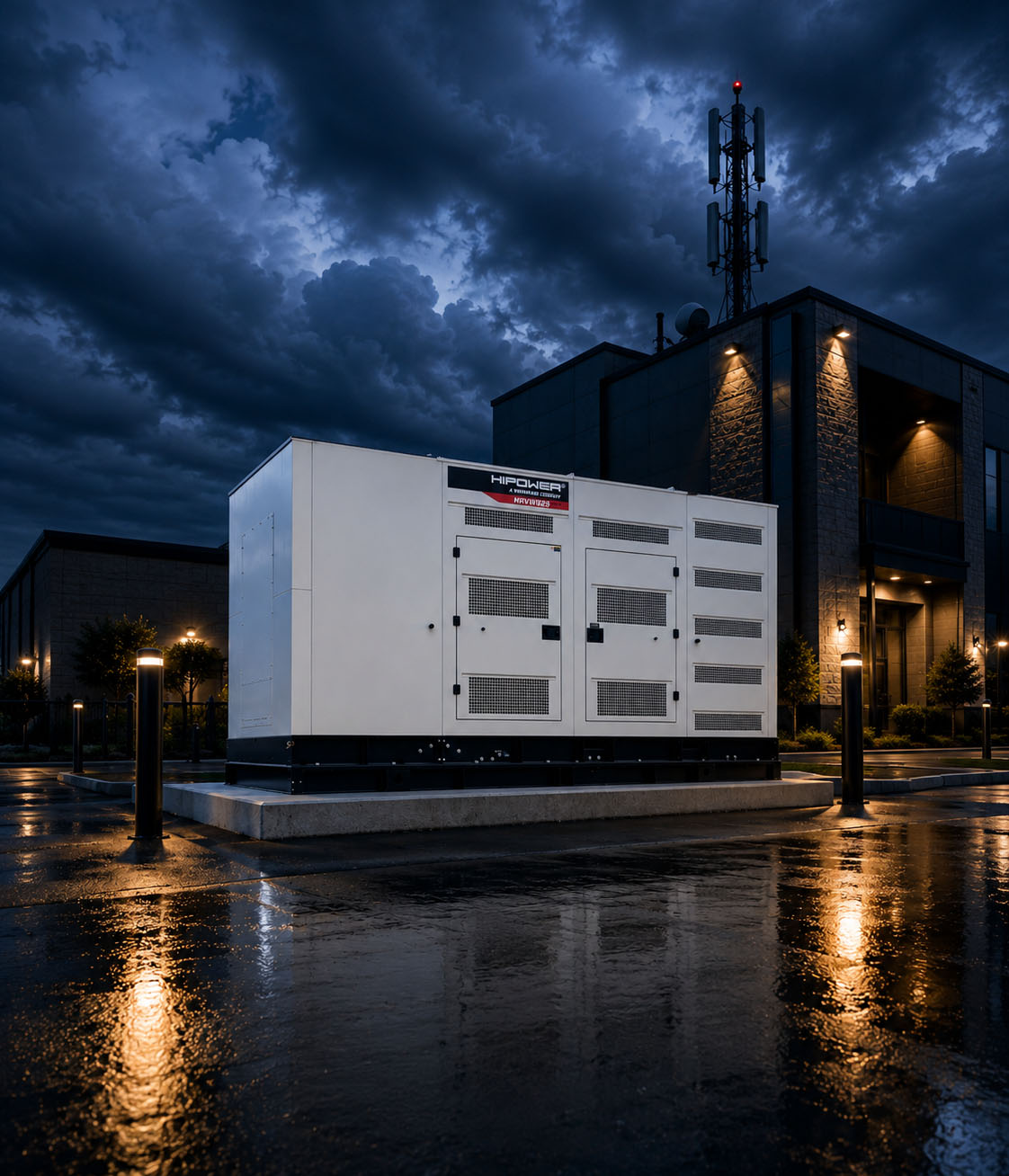 Large industrial standby generator supporting reliable backup power