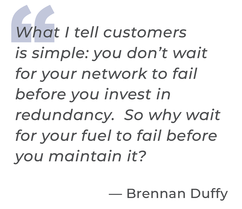 Alamon's Brennan Duffy comments on the importance of diesel fuel maintenance.